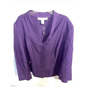 Allison Woods Women’s Dressy Jacket Size 3XL Purple Business Going Out Party